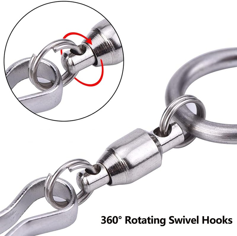 Tsocent Swivel Hooks, 6 Pack 360° Hanging Swivel Hooks with 12.9in Extended Chain for Outdoor Wind Spinners, Wind Chimes, Windsock and Crystal Twisters Parts Supplies (6 Pack) - Image 4